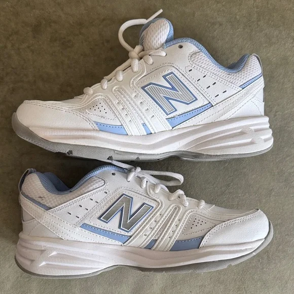 New Balance White with Light Blue Women's Training Sneakers - Picture 7 of 7